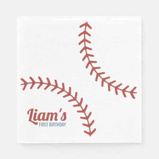 Baseball Birthday Napkins Serviette (Vorderseite)