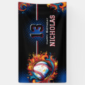 Baseball-Birthday-Party Banner (Vertikal)