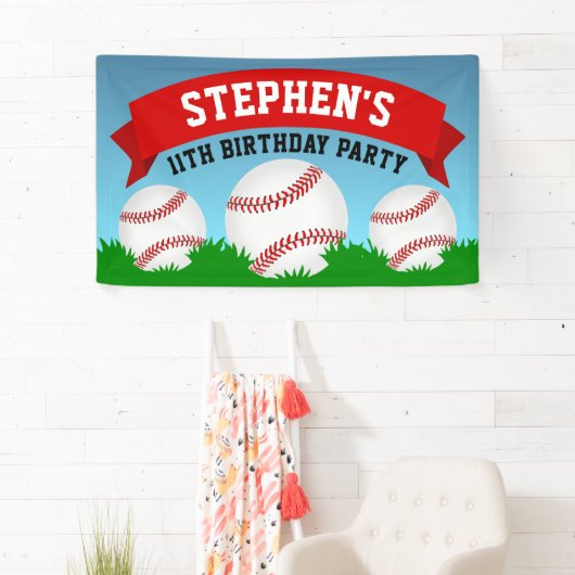 Baseball-Birthday-Party Banner (Insitu)