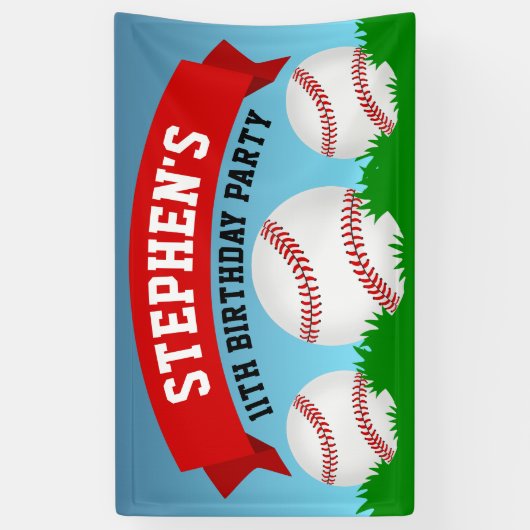 Baseball-Birthday-Party Banner (Vertikal)