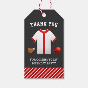 Baseball Birthday Party Danke für Ihre Unterstützu Geschenkanhänger
