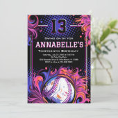 Baseball-Birthday-Party Einladung (Stehend Vorderseite)