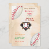 Baseball-Birthday-Party Einladung (Vorne/Hinten)