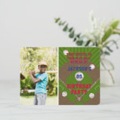 Baseball Birthday Party Foto Einladung (Stehend Vorderseite)