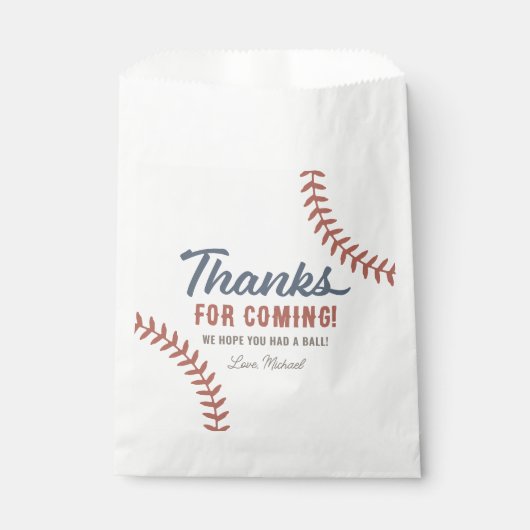 Baseball-Birthday-Party Geschenktütchen (Vorderseite)