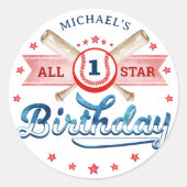 Baseball Birthday Party Gunst Sticker (Vorderseite)