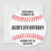 Baseball Birthday Party Individuelle Name und Info Einladung (Vorderseite)