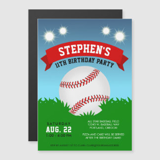 Baseball-Birthday-Party Magneteinladung