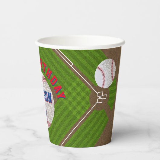 Baseball-Birthday-Party Pappbecher (Rückseite)