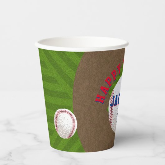 Baseball-Birthday-Party Pappbecher (Vorderseite)