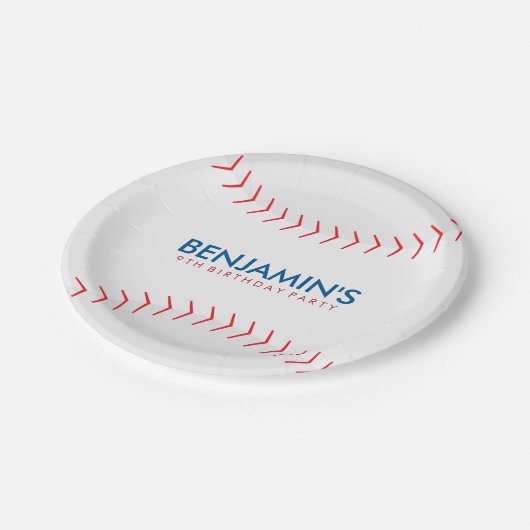 Baseball-Birthday-Party Pappteller (Schrägansicht)