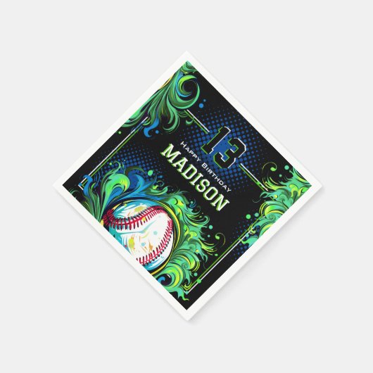 Baseball-Birthday-Party Serviette (Ecke)