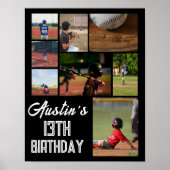 Baseball Birthday Party Welcome Poster | Editable (Vorne)