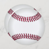 Baseball Birthday Round Einladung (Vorne/Hinten)