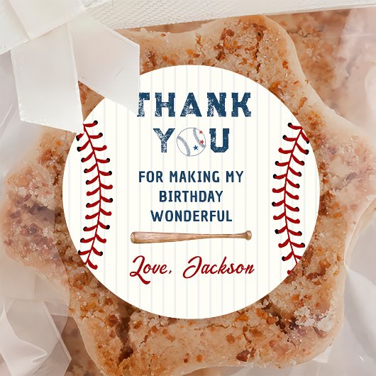 Baseball Birthday Runder Aufkleber
