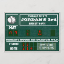 Baseball Birthday|Scoreboard|Vintages Baseball|kid