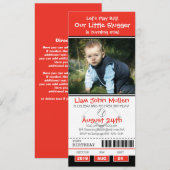 Baseball Birthday Ticket Einladung (Vorne/Hinten)