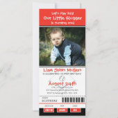 Baseball Birthday Ticket Einladung (Vorderseite)