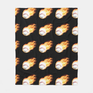 Baseball Black Fleecedecke