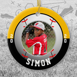 Baseball Black Gold Team Colors Keramik Ornament