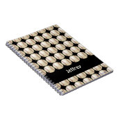 Baseball Black Personalisiert Name Spiral Notizblock (Rechte Seite)