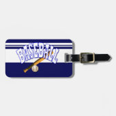Baseball-Blau Gepäckanhänger (Vorderseite horizontal)