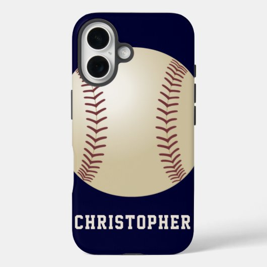 Baseball, Blau, Name Case-Mate iPhone Hülle (Rückseite)