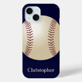 Baseball, Blau, Name Case-Mate iPhone Hülle (Rückseite)