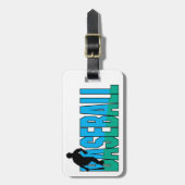 Baseball Blau und Grün Gepäckanhänger (Vorderseite vertikal)