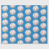 Baseball Blau und Rot Muster Geschenkpapier (Flach)