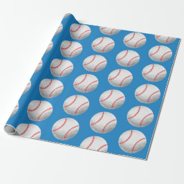 Baseball Blau und Rot Muster Geschenkpapier