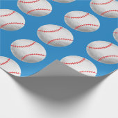 Baseball Blau und Rot Muster Geschenkpapier (Ecke)