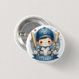 Baseball Bliss Baby Boy Ankündigung Kinderdusche Button
