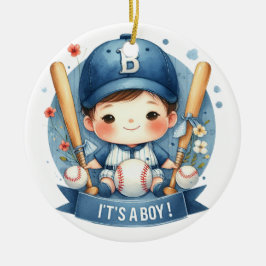 Baseball Bliss Baby Boy Ankündigung Kinderdusche Keramik Ornament