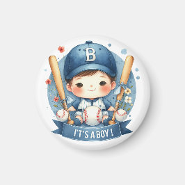 Baseball Bliss Baby Boy Ankündigung Kinderdusche Magnet