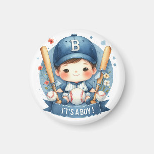 Baseball Bliss Baby Boy Ankündigung Kinderdusche Magnet
