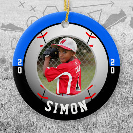 Baseball Blue Black Team Colors Keramik Ornament