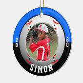 Baseball Blue Black Team Colors Keramik Ornament (Links)