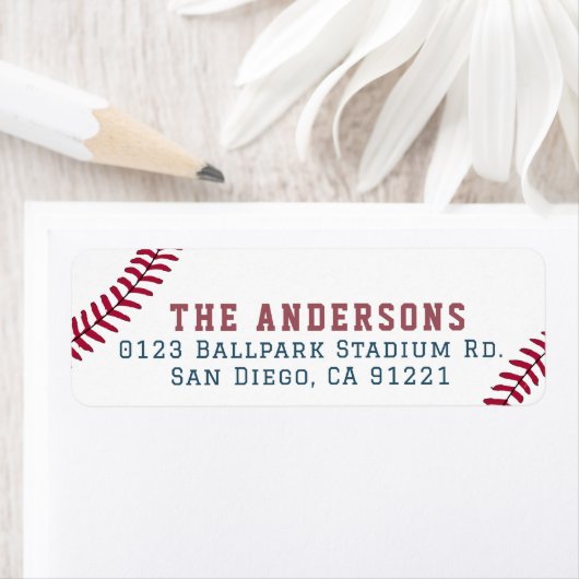 Baseball Blue & Red Return Address (Insitu)