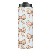 Baseball Bow Tumbler, Coquette Baseball Thema Thermosbecher (Vorderseite)