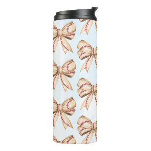 Baseball Bow Tumbler, Coquette Baseball Thema Thermosbecher