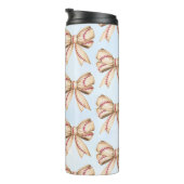 Baseball Bow Tumbler, Coquette Baseball Thema Thermosbecher (Nach rechts gedreht)