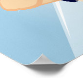 Baseball Boy Batter in Blau und Weiß Poster (Ecke)