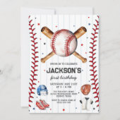 Baseball Boy Birthday Party Invitation Einladung (Vorderseite)