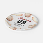 Baseball Boy Birthday Party Pappteller (Schrägansicht)