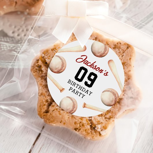 Baseball Boy Birthday Party Runder Aufkleber
