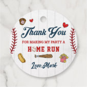 Baseball Boy Danke, Geburtstag Danke Geschenkanhänger (Rückseite)