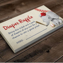 Baseball Boy Elephant Babydusche Windelwanne Raffe