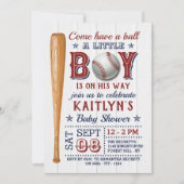 Baseball Boys Baby Shower Einladungen (Vorderseite)