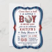 Baseball Boys Baby Shower Einladungen (Vorderseite)